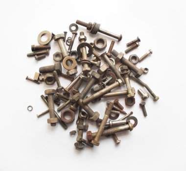 İzole cıvata ve vidalar.