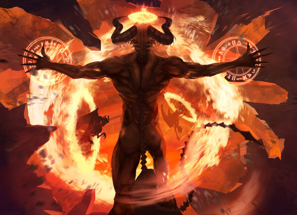 Flame demon. — Stock Photo, Image