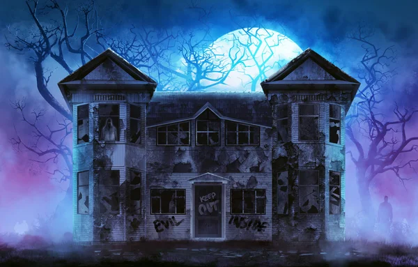 Haunted rumah horor . Stok Foto