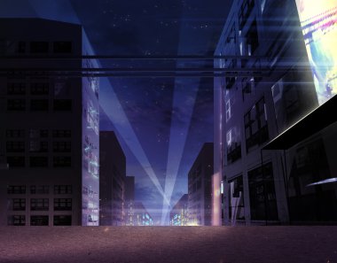 Neon şehir ışıkları arka plan.