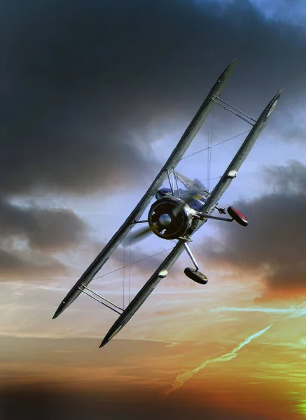 Gloster Gladiator Var Brittisk Biplanskämpe Den Användes Royal Air Force — Stockfoto