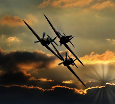 Hawker Hurricane, 1930 'larda Hawker Aircraft Ltd. tarafından Kraliyet Hava Kuvvetleri' ne hizmet amacıyla tasarlanan ve daha çok üretilen bir İngiliz savaş uçağıdır. Gökyüzü eklendi.