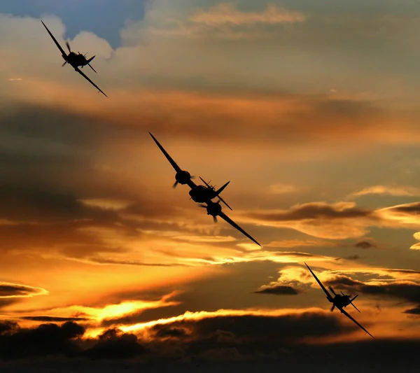 ブリストル ブレンハイム Bristol Blenheim 第二次世界大戦中の最初の2年間といくつかの場合に広く使用されたブリストル航空会社によって設計 製造されたイギリスの軽爆撃機である スカイ追加 — ストック写真