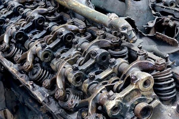 Рокерская Сборка Разбившегося Второй Мировой Войне Двухлинейного Авиационного Двигателя — стоковое фото