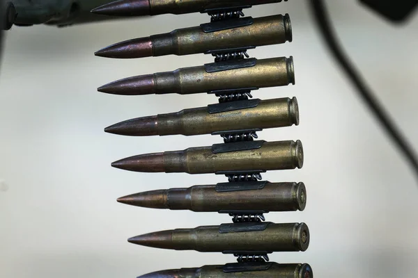Maschinengewehrpatronen Gurtband Für Deutsche Waffe Aus Dem Weltkrieg — Stockfoto