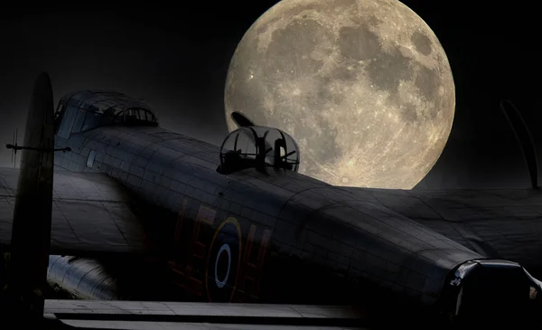 Lancaster Britannique Bombardier Lourd Quatre Moteurs Deuxième Guerre Mondiale Attaques — Photo