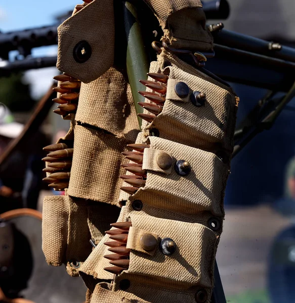 Belt American Rifle Cartridge Clips — Stock Photo, Image