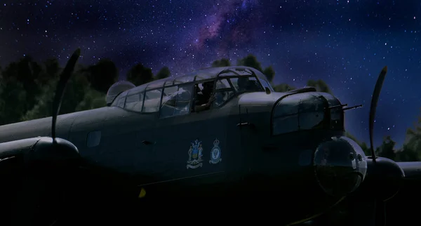 Die Avro Lancaster Ist Ein Schwerer Britischer Bomber Aus Dem — Stockfoto