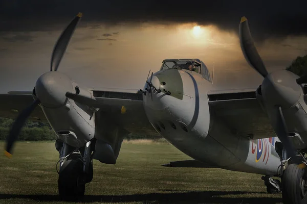 Die Havilland Mosquito Ist Ein Britisches Zweimotoriges Schulterflügeliges Mehrzweckkampfflugzeug Das — Stockfoto