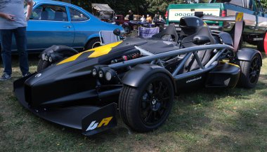 Scunthorpe, Lincolnshire, UK. August 2025. Warlock motorcycle club annual show with music, characters, cars and bikes. Vintage and modern. Customised and renovated.