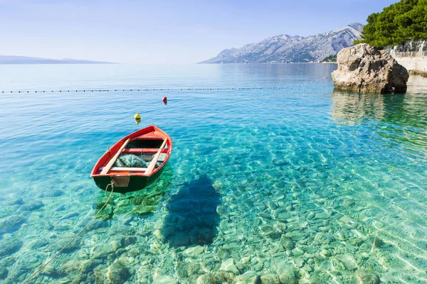 Baía Bonita Perto Cidade Brela Makarska Riviera Dalmácia Croácia — Fotografia de Stock