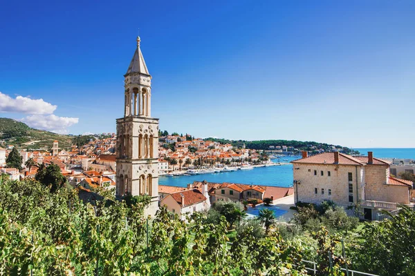 Blick Auf Die Stadt Hvar Insel Hvar Dalmatien Kroatien Stockfoto