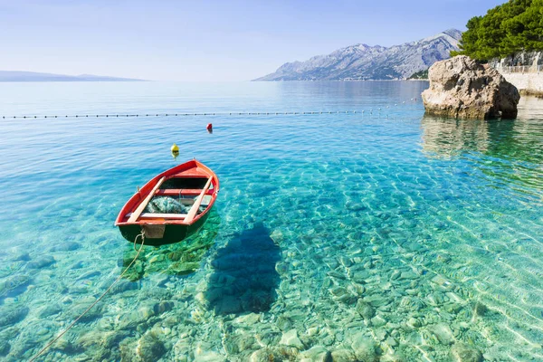 Schöne Bucht Der Nähe Von Brela Stadt Makarska Riviera Dalmatien Stockbild