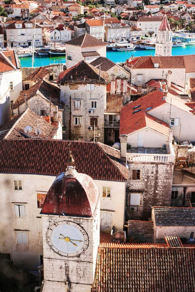 Stadt Trogir Kroatien Panoramablick Berühmtes Kroatisches Touristenziel lizenzfreie Stockbilder