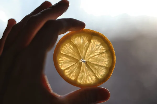 Limón Naranja Mano —  Fotos de Stock