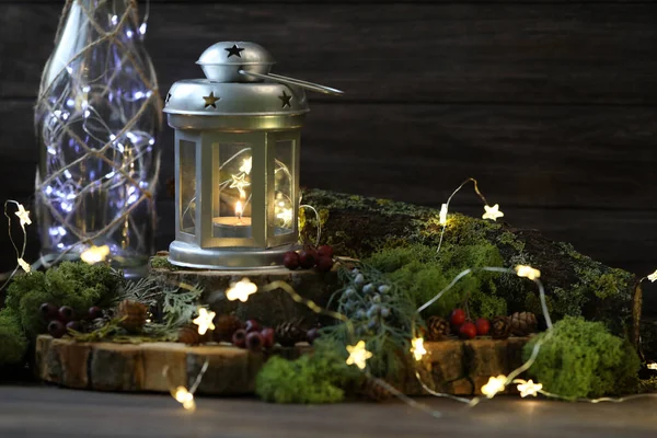 Decorazione Domestica Con Lanterna Candele Spa — Foto Stock