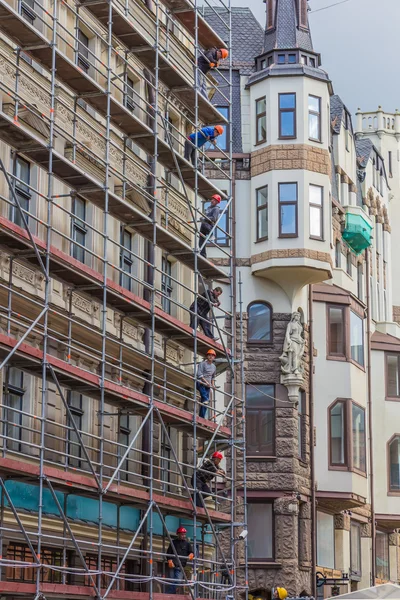 Riga, Letonya - 26 Haziran 2014. Binanın imar 