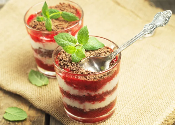 Dessert alla fragola Immagine Stock