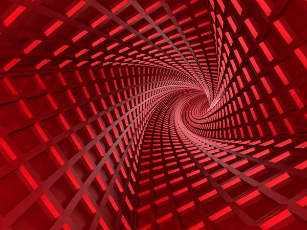Red Tunnel Abstract Architecture — Stock Photo, Image
