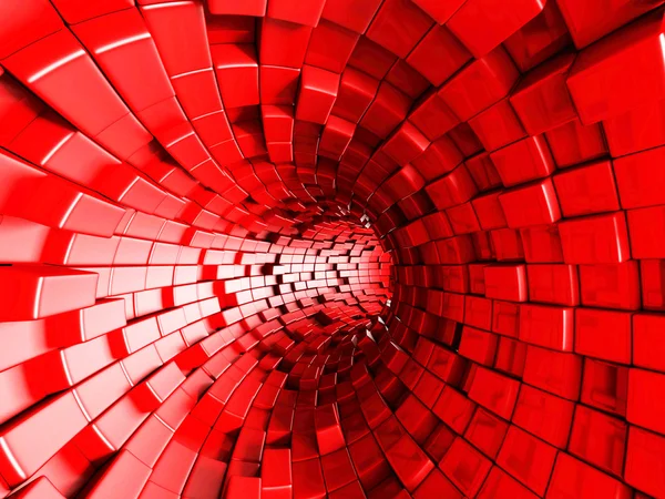 Röd abstrakt tunnel — Stockfoto