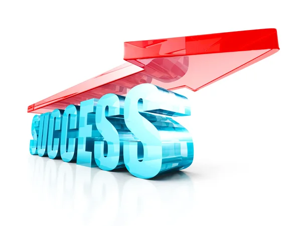 Success text arrow on white — Stock Photo, Image