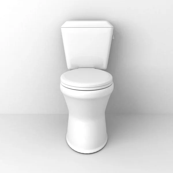 Белый керамический туалет на белом фоне — стоковое фото