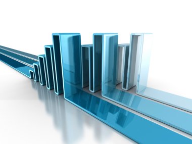 yansıması ile mali yükselen grafiği