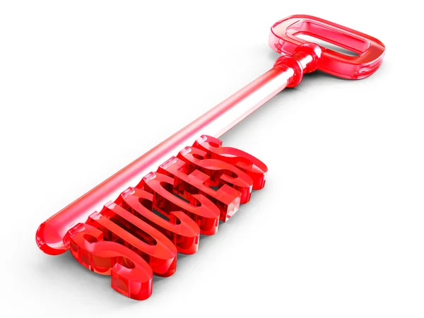 Conceptual llave de éxito de cristal rojo — Foto de Stock