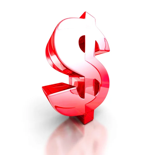 Red glass dollar symbol — Stock Photo, Image