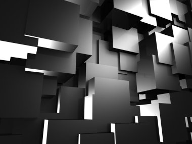 Soyut koyu metalik küpleri arka plan