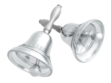 Two glass vintage school bells clipart