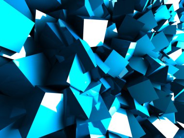 Mavi soyut kaotik tasarım duvar 