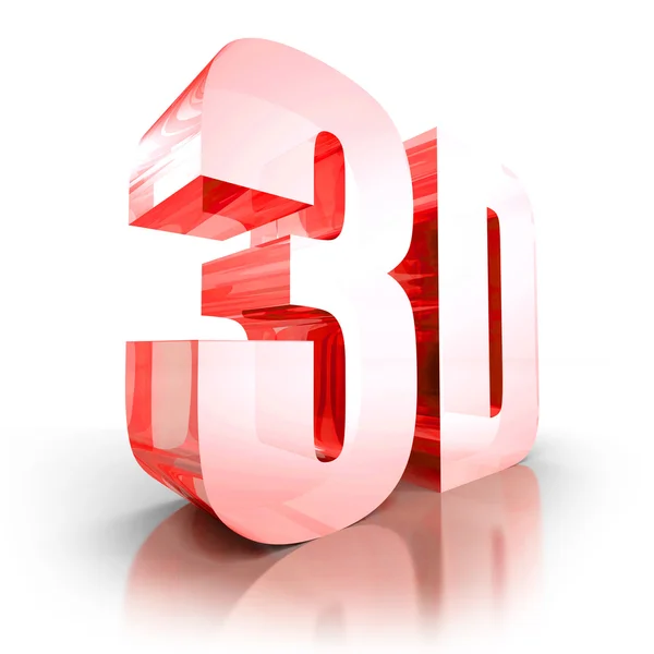 3D red glass technology symbol — Stock Photo, Image