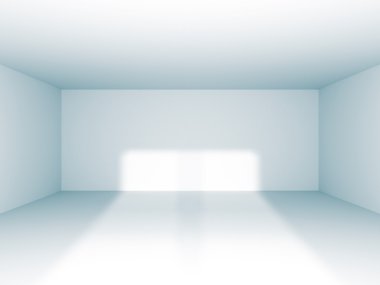Boş oda iç beyaz arka plan