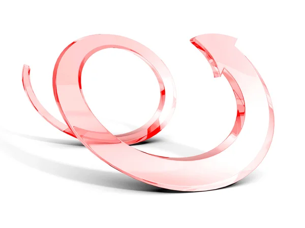 Red glass spiral arrow — Stock Photo, Image