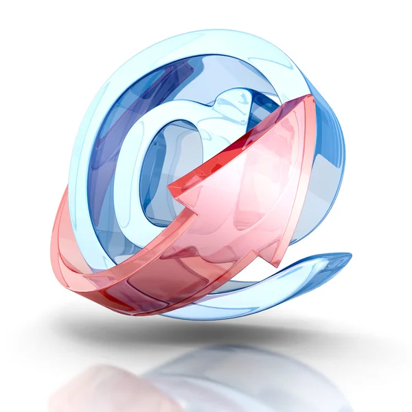 E-mail concept with AT symbol — Stock Photo, Image