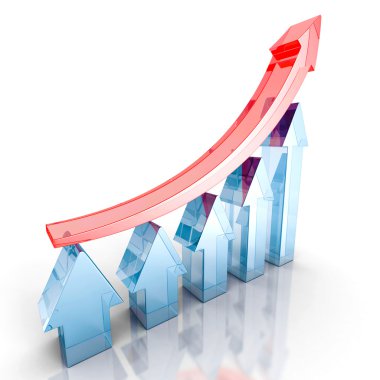 Kırmızı ok lider büyüyen 