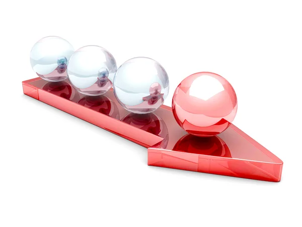 Concept With Red Leader Sphere — Stock Photo, Image