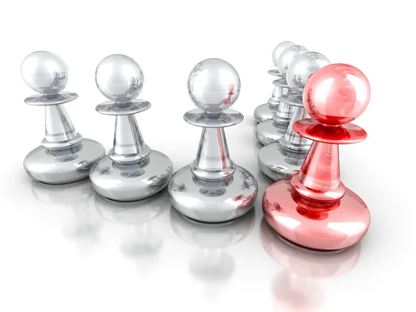 Leadership Concept with Red Pawn — Stock Photo, Image