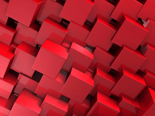 Bloques de cubo rojo abstracto Fondo de pared —  Fotos de Stock