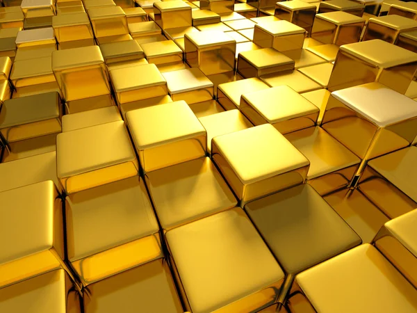 Goldene Würfel abstrakter Hintergrund — Stockfoto