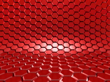 Soyut kırmızı altıgen arka plan