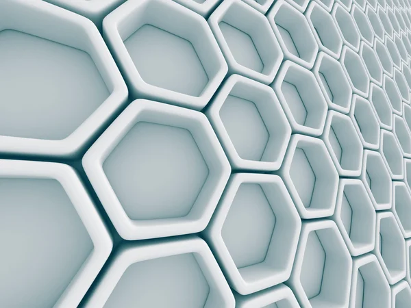Mur en forme d'hexagone blanc — Photo