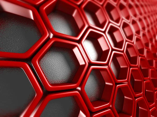 Яскравий футуристичний червоний шестикутник Візерунок — стокове фото