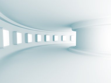 Mavi fütüristik koridor tünel 