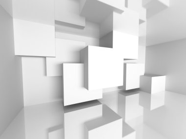 Mimari iç tasarım beyaz arka plan