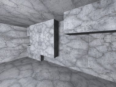 Soyut mimari beton odası iç 