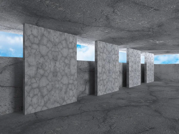 Interior de concreto vazio abstrato — Fotografia de Stock