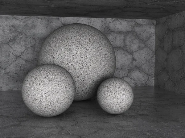 Abstract Cement Stone Spheres