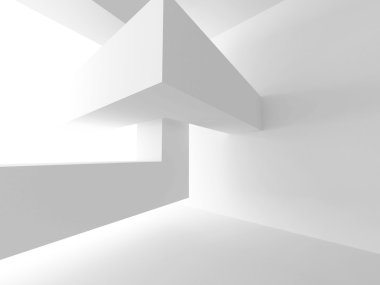 Geometrik mimari parlak beyaz fütüristik arka plan